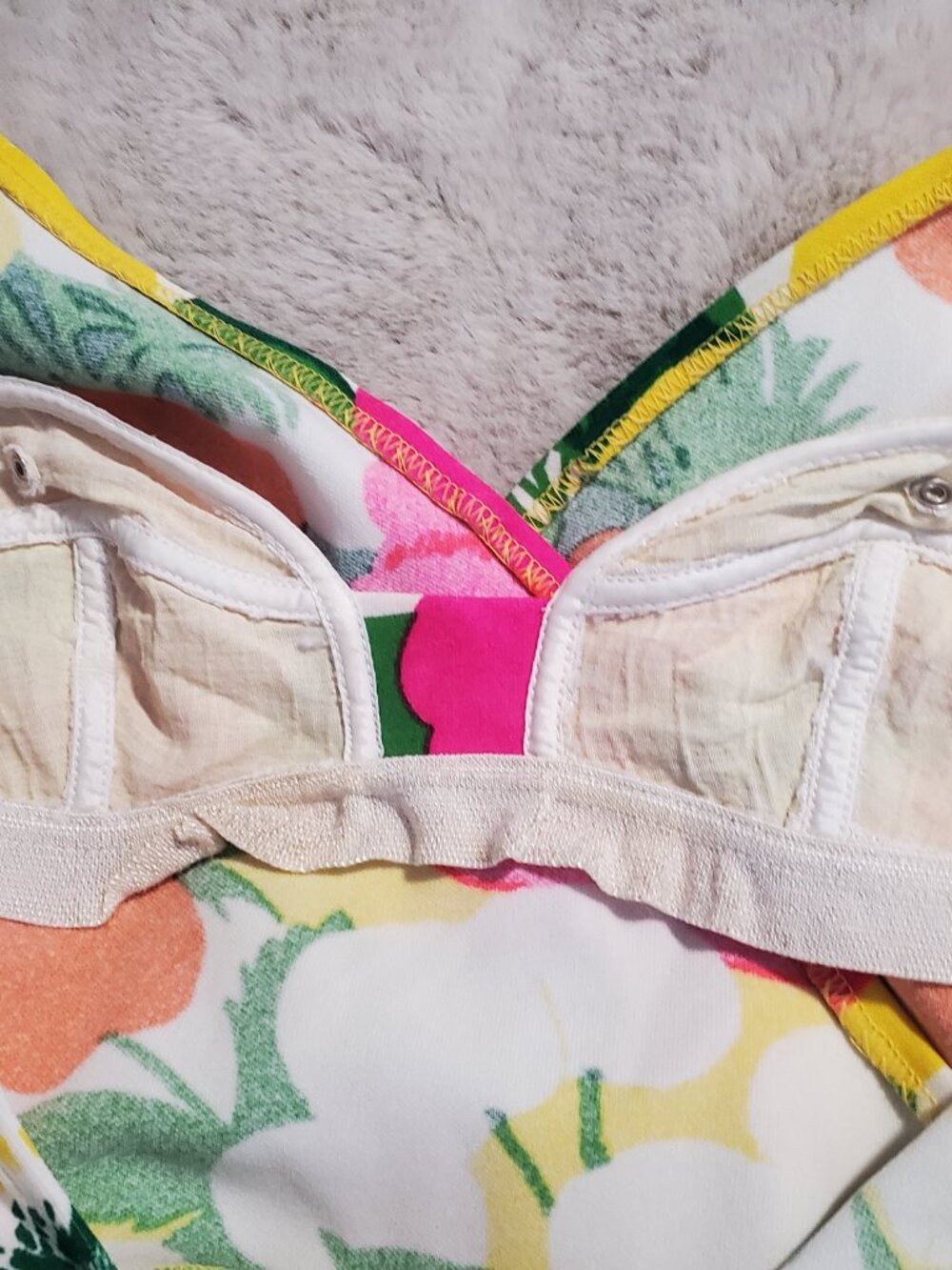 Vintage 70s Mod Floral Swimsuit/Bathing Suit Retro Pin Up Bright Psyc 11/12 - Picture 16 of 16